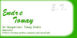 endre tomay business card